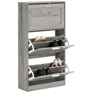 SoBuy Schuhschrank 60 x 115 x 23 cm grau / grau