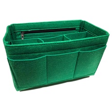 KARMA DIEM - Dicker Filz Handtaschen Organizer - Ideal als Bag Organizer für die innentasche der Handtasche oder als Kosmetictasche für den Koffer, Taschenorganizer (Grün, L)