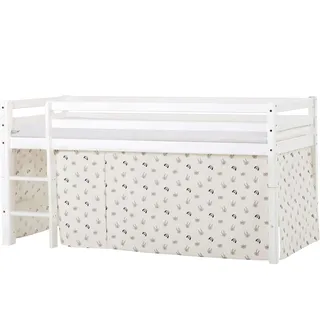 Hoppekids Hochbett »ECO Dream, Kinderbett, Spielbett, Halbhohes Bett aus Massivholz« inkl. Vorhang-Set Creator, Bettgröße & Matratze wählbar, beige