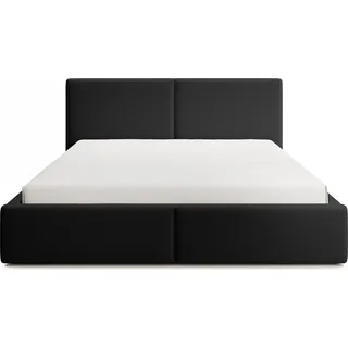 FEDVE Polsterbett Doppelbett Toreira Slim Schlafzimmer Bett Bettkasten 120x200 cm Schwarz (Anthology 19) - Schwarz
