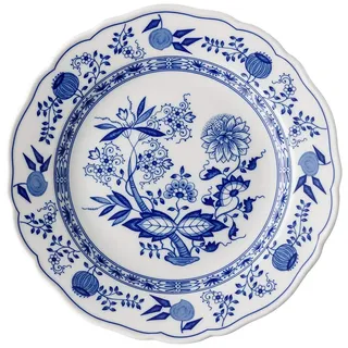 Hutschenreuther Blau Zwiebelmuster Speiseteller m. Fahne 25 cm