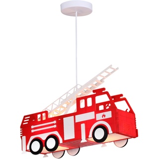 GLOBO Feuerwehr Auto Hänge Leuchte rot Pendel Lampe Kinder Spiel Zimmer Beleuchtung 15726