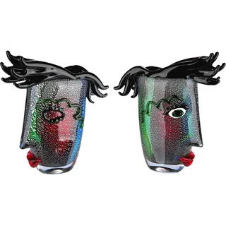 Tischvase GILDE GLAS ART "Barbiere", bunt, B:28cm H:30cm T:11cm, Glas, Vasen, Tischvase, aus Glas