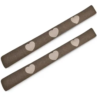Beautissu 2er Set Zugluftstopper 90 cm Breit Tuuli HR Braun