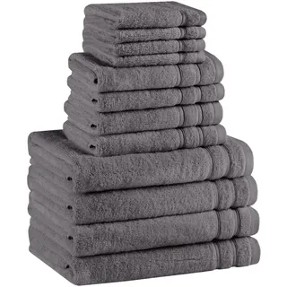 Comfort Spaces Badetuch-Set, 12-teilig, Luxus-Badetuch-Set, 4 Handtücher für Badezimmer, 4 Waschlappen, 4 große Badetuch-Sets, 100% Baumwolle, schnell trocknendes Handtuch, Zero Twist, weich, leicht,
