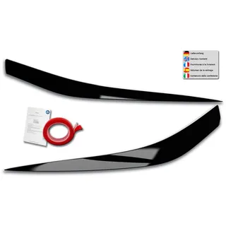 RDX Racedesign Scheinwerferblenden kompatibel mit Kia Ceed (CD) & ProCeed (CD) 2018- (ABS Glänzend Schwarz)