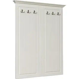 Landhaus Stil Kleiderständer Wand Garderobe Holz Garderoben Aufhänger Weiß Neu - Weiß