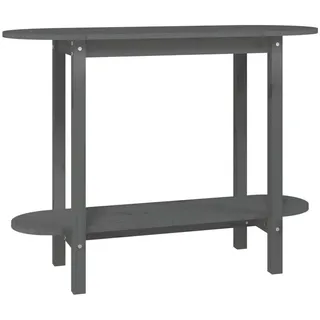 vidaXL Konsolentisch Grau 110x40x80 cm Massivholz Kiefer - Grau