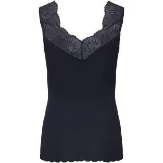 rosemunde Spitzentop "Beatha Lace Top mit Seide" Vintage-Spitzenbesatz, feminin, ohne Ärmel, Seidenmix, schwarz