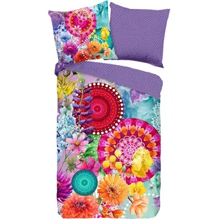 HIP Wendebettwäsche »Vitori« 2 Stk. tlg. Mako-Satin, 135x200, Reißverschluss, Wendeoptik, Mandala, Bunt, Lila bunt