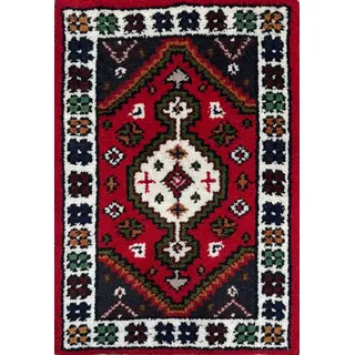 WAWA TEPPICH Handgeknüpfter Wollteppich 40 x 60 cm | Wollteppich aus indischer Handarbeit, sorgfältig von Hand gefertigt