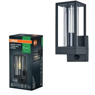 Osram Außenleuchte Aluminium, Glas E27 IP44 mit Bewegungsmelder dunkelgrau