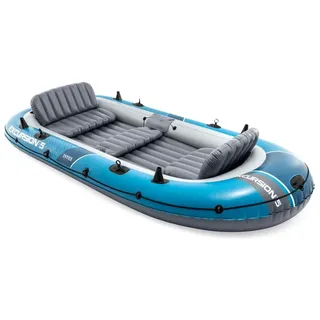 Intex 66325NP Schlauchboot Excursion 5 Set mit Paddeln Pumpe Sitzen bis 600 kg - Blau