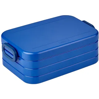 Mepal Lunchbox take a break midi Design, Robuste Brotdose mit praktischen Verschlussclips und flexiblem Trenneinsatz, Farbe: vivid blue