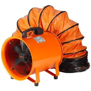 VEVOR Bauventilator 145-W-AC-Motor Baugebläse 2900 U/min Baulüfter Gebläse 504 L/s (1070 CFM) Axiallüfter mit 5 m Schlauch Axialgebläse 79 dB Geräuschpegel Industrielüfter