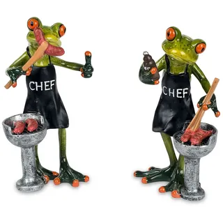 formano 2er Set lustige Frösche Figur Grillmeister Frosch Frog Poly 17 cm