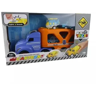 Autotransporter-LKW mit Licht- und Soundeffekten, inklusive Spielzeugautos