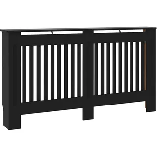 vidaXL Heizkörperverkleidung Schwarz 152x19x81,5 cm Holzwerkstoff
