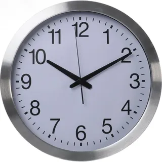Perel Analoge Wanduhr 40 cm 40 cm grau/silber/weiß