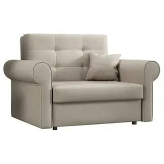 MIRJAN24 Schlafsofa Viva Silver I, Stilvoll Couch, Polstersofa mit Bettkasten, Schlafsessel vom Hersteller (Mono 232) - Beige