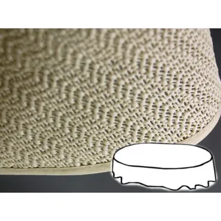 Gartendecke oval 160x220 cm Tischdecke mit Saum abwaschbar Gartentischdecke Balkon Terrasse wetterfest (Beige)