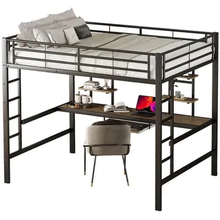 Okwish Hochbett Okwish 140 x 200 cm Metall schwarz