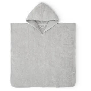Ehrenkind® Bio-Baumwoll Badeponcho Kinder 1-5 Jahre | Oeko TEX | Sanft, Saugstark & Kuschelig | Hellgrau