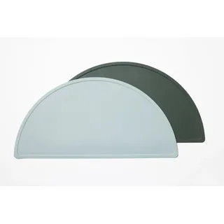 kindsgard Silikon Tischset – 2er Set rutschfeste Platzdeckchen für Kinder – BPA-frei, pflegeleicht & spülmaschinenfest – Flexible Tischunterlage aus hochwertigem Silikon (Oliv & Mint)
