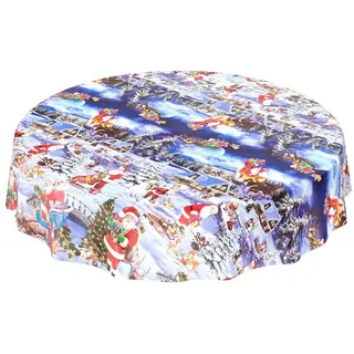 ANRO Wachstuchtischdecke Rund Ø 120 cm Rot