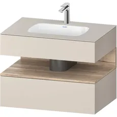 Duravit Qatego Einbauwaschtisch mit Konsolenwaschtischunterbau, 800x550x600mm, Nische Eiche Mamoriert, QA4785055, Farbe: Taupe Matt