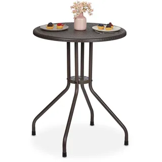 Relaxdays Gartentisch Ø 60 x 73 cm Braun