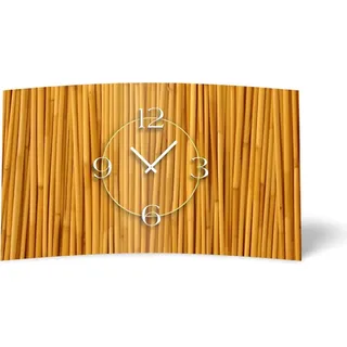 Motiv Bambus Natur Designer Wanduhr modernes Wanduhren Design leise kein ticken DIXTIME 3DS-0299 - Braun