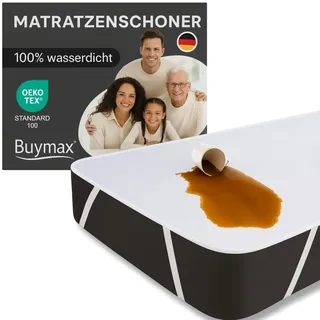 Buymax Matratzenschoner 90x200cm wasserdicht - Oeko-Tex zertifizierte Inkontinenzauflage waschbar - wasserdichte Matratzenauflage Matratzenschutz Inkontinenzunterlage Nässeschutz 90x200 cm