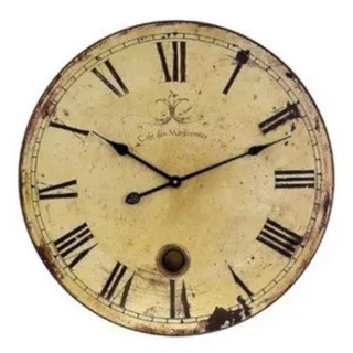 YOAI Wanduhr küchenuhr Vintage Shabby CHIC Antik Nostalgie Rustikale Quarzuhr aus MDF mit lautlosem Uhrwerk,12 Zoll/30CM Ø (Wood)