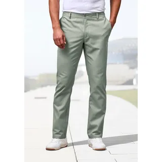 Stoffhose H.I.S "aus leicht elastischer Struktur-Qualität", Herren, Gr. 33, Länge 34, grün (salbei), Web, Obermaterial: 53% Baumwolle, 30% Polyester, 15% Viskose, 2% Elasthan, unifarben, regular fit lang, Hosen Stoffhose, bequeme Hose in 3 Längen: 30 & 32 & 34