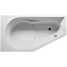 RIHO Yukon Eck-Badewanne, mit Air-System, Einbau, 1-Sitzer, 160x90x48cm, 175 Liter, weiß, B00, Ausführung: Version rechts