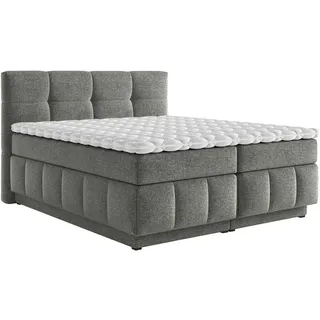 Carryhome Boxspringbett , Dunkelgrau , Textil , H2 + H3 , 7-Zonen , 140x200 cm , Bettkasten, Topper durchgehend, Wendematratze mit unterschiedlichen Härtegraden, in verschiedenen Größen erhältlich, Matratze in verschiedenen Härtegraden erhältlich , Schlafzimmer, Betten, Boxspringbetten