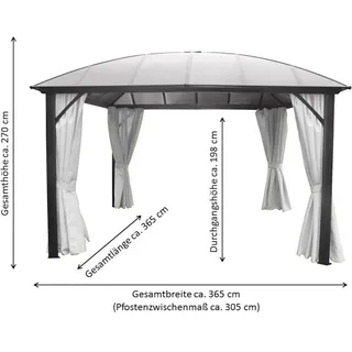 Leco Kuppeldachpavillon 3,65 m x 3,65 m Anthrazit