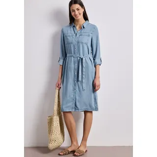 STREET ONE Jeanskleid Midi Washed-Look Blau 44