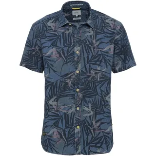 camel active Herren Kurzarm Hemd in Regular Fit Dunkelblau, Menswear-M