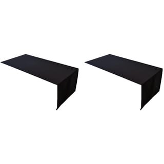 Lemos Home Hochwertiger Tischläufer Tischwäsche aus 100% Baumwolle Kollektion Konzept, Farbe & Größe wählbar (Tischläufer - 30x100cm, Schwarz) (Packung mit 2)