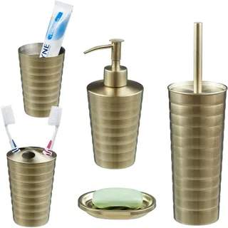 Relaxdays Badaufbewahrung, 5-tlg. Badezimmer-Set