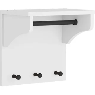 vidaXL Wandgarderobe SANDNES Weiß 43x30x42 cm Massivholz Kiefer