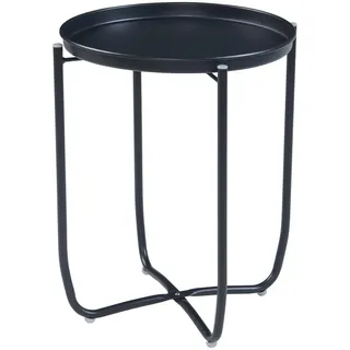 [en.casa] Tabletttisch Ø 40 x 53 cm Schwarz
