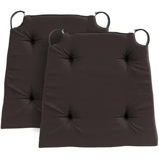 Traumnacht Stuhlkissen Basic 2er Set, mit einem Baumwollbezug, 40 x 42 x 5 cm, Kastanie, Öko-Tex Zertifiziert, produziert nach deutschem Qualitätsstandard