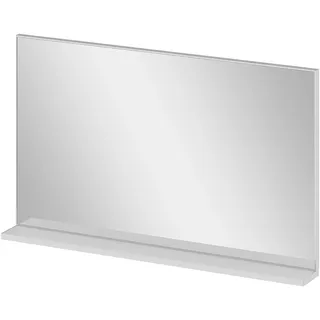 AQUABATOS Badspiegel mit Ablage ohne Licht Beleuchtung 100 x 60 cm Wandspiegel Metall Badezimmer Spiegel Badezimmerspiegel Hängespiegel Rechteckig Wohnzimmerspiegel Aluminiumrahmen Silber matt