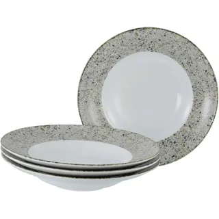 CreaTable Pastateller 27 cm Grau/Schwarz/Weiß 4er Set