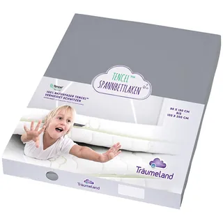 Träumeland Spannbettlaken Tencel 90 x 200 cm grau