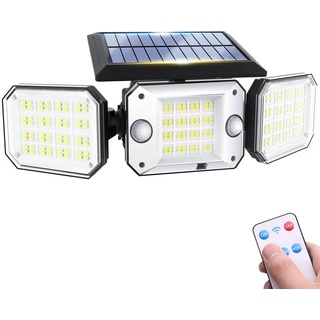 COLBOR Solarlampe für Außen mit Bewegungsmelder, 224 LED Solar Wandleuchte mit Fernbedienung 2000mAh Drehbare Solarstrahler für Außen 3 Modi IP65 Wasserdicht, Solarlampe-Außen-LED-Wandleuchte-Solar