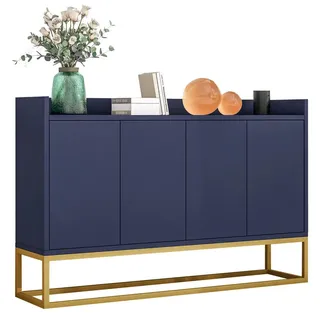 Urban Meuble Sideboard Marineblau 120/30/80 cm , Blau , Holzwerkstoff, Metall , Rechteckig , 30x80x120 cm , Kleinmöbel, Kommoden, Sideboards